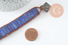 Bracelet réglable lapis lazulis naturel cuir 23-28cm, bracelet pierre naturelle energie positive, bracelet lithothérapie, x1 (G9976)