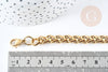 Bracelet très grosse maille acier 304 inoxydable doré 14k-20mm, création bracelet acier doré inoxydable sans nickel, x1 G8711