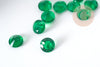 Breloque Ronde zircons vert foncé translucides 6mm, création bijoux cristal, x5 G9012