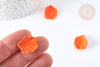 Breloque coquillage orange acrylique effet caoutchouc 20 mm, perles plastique,x5 G7277