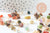 Breloque nuggets pierre naturelle laiton doré 8-10mm, x5 (G9990)