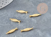 Breloque poisson acier 304 inoxydable doré 14k 21mm, Pendentif acier doré inoxydable x1 G1529