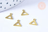 Breloque triangle laiton brut 7mm, fournitures bijoux laiton brut , x 5 G6510