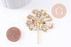 Broche Pissenlit Dandelion acier 201 inoxydable doré 52.5mm, décoration veste, x1 (G9925)