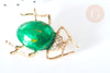 Broche Scarabée émail vert zamac doré strass blanc 39x30mm,broche dorée, décoration veste, broche insecte, x1 G8066