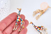 Broche girafe multicolore laiton doré émaillé,broche dorée, décoration veste, 59x25mm,x1 G5557