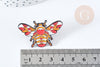 Broche pin's abeille insecte ailé émaillé 40mm,broche dorée,décoration veste,x1 (G8503)