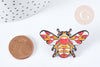 Broche pin's abeille insecte ailé émaillé 40mm,broche dorée,décoration veste,x1 (G8503)