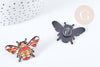 Broche pin's abeille insecte ailé émaillé 40mm,broche dorée,décoration veste,x1 (G8503)