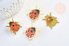 Broche pins coccinelle insecte ailé mystique doré émaillé,broche dorée, décoration veste, 27x25mm,x1 G5543