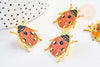 Broche pins coccinelle insecte ailé mystique doré émaillé,broche dorée, décoration veste, 27x25mm,x1 G5543