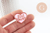 Broche pins coeur GIRL POWER émaillé rose 31mm, idée cadeau EVJF anniversaire x1 G9459