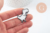 Broche pin's dinosaure pixel zamac 33mm, décoration veste, x1 (G9741)