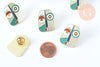 Broche pins visage art moderne doré émail 28x22mm,broche dorée,décoration veste,x1 G6376