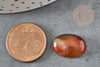 Cabochon agate orange rayé, cabochon ovale, cabochon agate,agate naturelle,18x13mm, X1 G2395