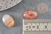 Cabochon agate rouge orange, cabochon ovale, cabochon agate,agate naturelle,18x13mm, X1 G1835