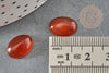 Cabochon cornaline orange, cabochon ovale, cornaline naturelle, cabochon pierre, 10x14mm, X1 G2020