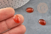 Cabochon cornaline orange, cabochon ovale, cornaline naturelle, cabochon pierre, 10x14mm, X1 G2020