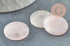 Cabochon disque quartz rose naturel 20mm, creation bijou pierre naturelle, x1 (G9961)