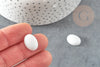 Cabochon dôme ovale porcelaine blanche, cabochon porcelaine, fait main,16x12mm, X1 G2821