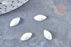 Cabochon dôme ovale porcelaine irisée blanche 6x12mm, cabochons en céramique customisation , X10 G8706