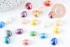 Cabochon dôme ovale porcelaine irisée, cabochons, porcelaine, fait main, 10mmx8mm, X20 G0118