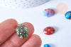 Cabochon dôme ovales millefiori tailles variées 10-18mm, création bijoux verre millefiori, X10 G8701