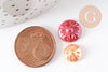 Cabochon dôme rond porcelaine irisé 10mm, cabochons, porcelaine, fait main, motif floral, X20 G1807