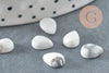 Cabochon goutte howlite blanc ,8x6mm, cabochon pierre,cabochon goutte howlite Naturelle, pierre naturelle, X1 G2267