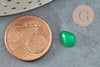 Cabochon goutte jade naturel teinté vert 8x6mm,cabochon création bijoux pierre, X1 G9026