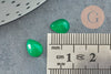 Cabochon goutte jade naturel teinté vert 8x6mm,cabochon création bijoux pierre, X1 G9026