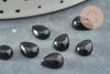 Cabochon goutte obsidienne noire, obsidienne naturelle,pierre naturelle, cabochon pierre, création bijoux,6x8mm, X1 G2272