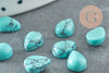 Cabochon goutte turquoise synthétique 8x6mm,cabochon création bijoux pierre, X1 G7653