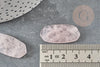 Cabochon hexagone quartz rose, cabochon pierre, pierre naturelle, pendentif rose,quartz rose naturel,32mm, x1 G2222