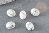 Cabochon howlite blanche, cabochon ovale, howlite naturelle,8 x10mm,pierre naturelle, cabochon dôme, X1 G2108