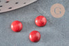 Cabochon howlite rouge, fournitures créatives, cabochon rond, howlite naturelle, cabochon howlite,pierre naturelle,6mm, X1 G3090