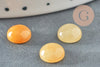 Cabochon jade jaune, fournitures créatives, cabochon rond, jade naturelle,8mm,cabochon pierre, jade jaune,pierre naturelle, X1 G1140