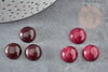 Cabochon jade rouge bordeau, cabochon rond, jade naturel, cabochon jade, 2mm, X1 G0268