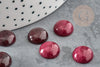 Cabochon jade rouge bordeau, cabochon rond, jade naturel, cabochon jade, 2mm, X1 G0268