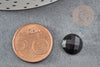 Cabochon obsidienne à facettes, cabochon rond, obsidienne naturelle, cabochon pierre, 11mm, X1 G2254