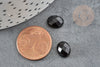 Cabochon ovale agate noire facetté, agate naturelle, pierre naturelle,10x8mm, pierre naturelle, X1 G2277