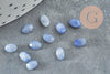 Cabochon ovale aventurine bleue naturelle à facettes 6x4mm, création bijoux pierre naturelle, X1 G8648