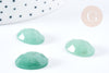 Cabochon ovale aventurine naturelle facetté 18x13mm, cabochon création bijoux pierre, X1 G8664