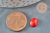 Cabochon ovale corail teinté rouge 10x6mm, cabochon ovale, corail naturel,pierre naturelle, cabochon pierre, X1 G6750