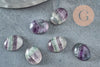 Cabochon ovale fluorite naturelle 10.5 x8mm, cabochon violet pierre création bijoux, x1 G9697