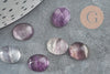 Cabochon ovale fluorite violette naturelle 10x8mm, cabochon création bijoux pierre, x1 G8677