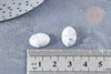 Cabochon ovale howlite blanche naturelle 14 x10mm, cabochon dôme pour création bijoux pierre naturelle, X1 G8691