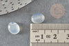 Cabochon ovale jade blanc naturel 10x8mm, création bijoux pierre naturelle, X1 G1292