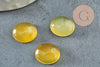 Cabochon ovale jade naturel teinté jaune 10x8mm, création bijoux pierre naturelle X1 G9513