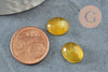 Cabochon ovale jade naturel teinté jaune 10x8mm, création bijoux pierre naturelle X1 G9513